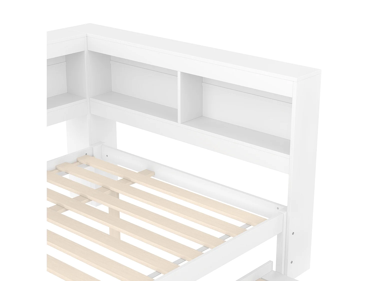 Divano letto 140x200 cm - Con letto estraibile - con presa di corrente + 2 USB - con rete a doghe - bianco (materasso non incluso)