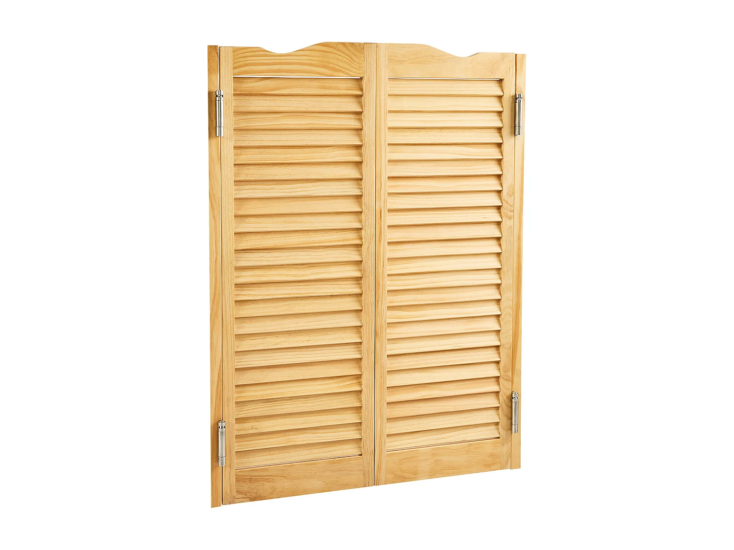 Puerta Batiente Doble SucceBuy, 90,7 x 2,8 x 10,6 cm, de Pino, con Bisagras, Herrajes, Fácil de Instalar, Color Madera