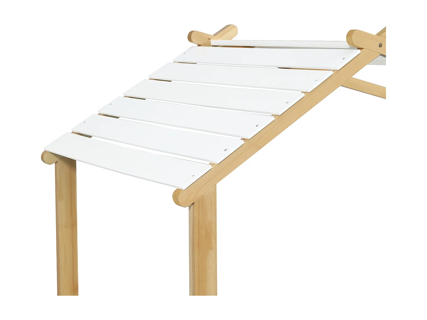 Lit cabane pour enfants 90x190cm - avec sommier à lattes - conception de maison en rondins - Bois massif + MDF - Naturel