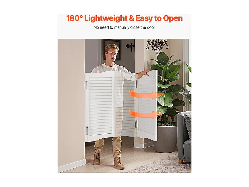 Porte Battante Double SucceBuy, 90x2,8x90 cm, Porte Saloon en Bois de Pin avec Charnières, Quincaillerie, Facile à Installer, Blanc