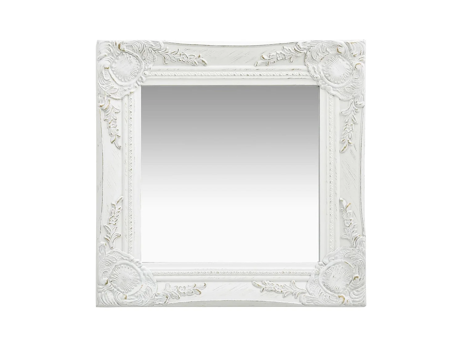Miroir mural style baroque 40x40 cm Blanc