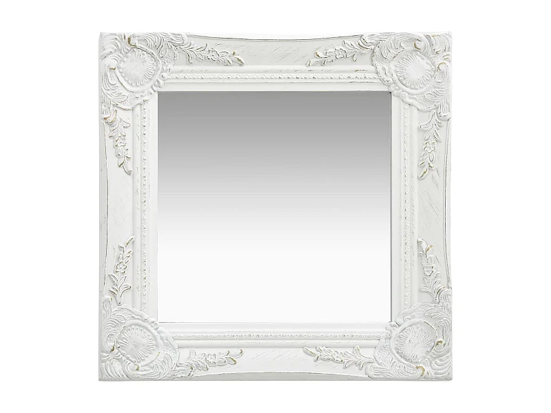 Espelho de Parede Barroco Branco 40x40 cm para Decoração Elegante