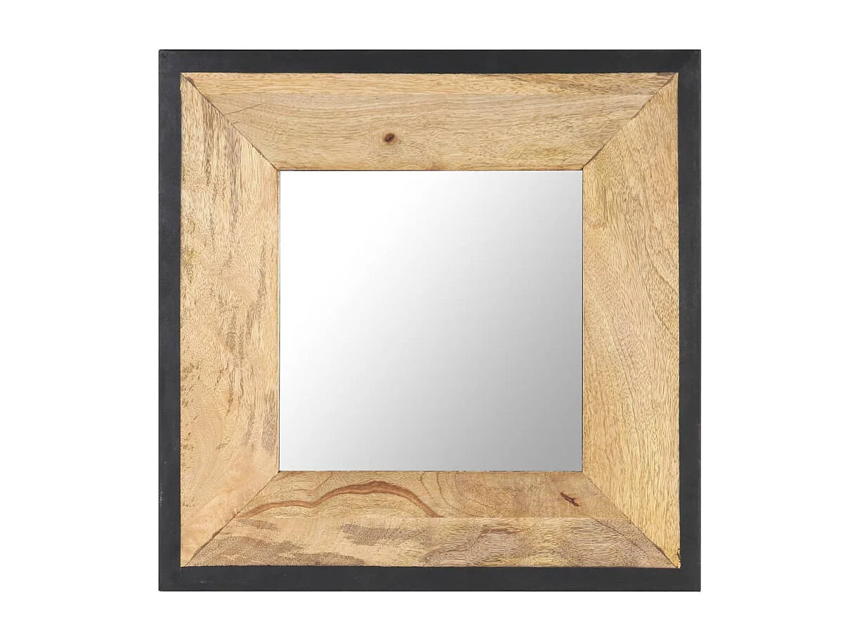 Espelho Decorativo 50x50 cm em Madeira de Mangueira Maciça