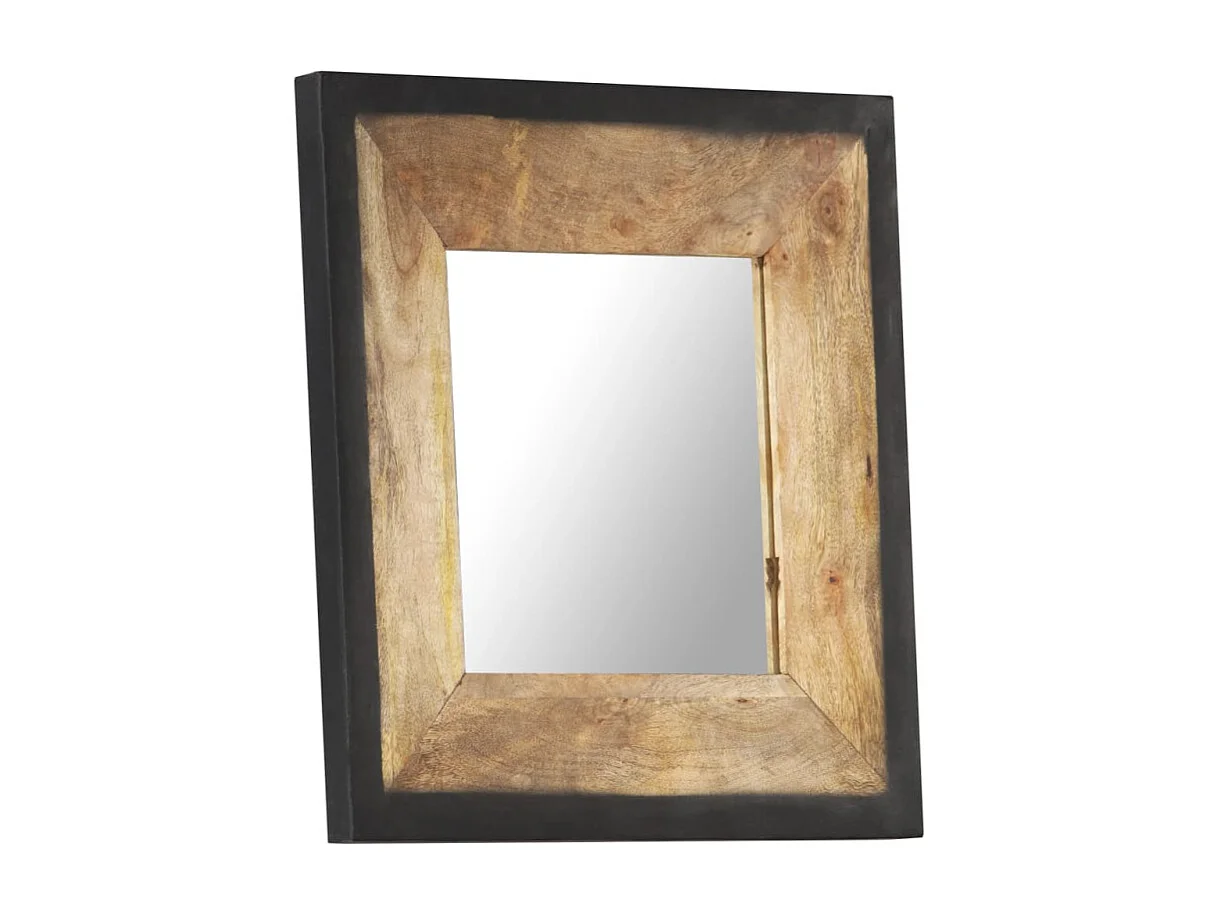 Espelho Decorativo 50x50 cm em Madeira de Mangueira Maciça