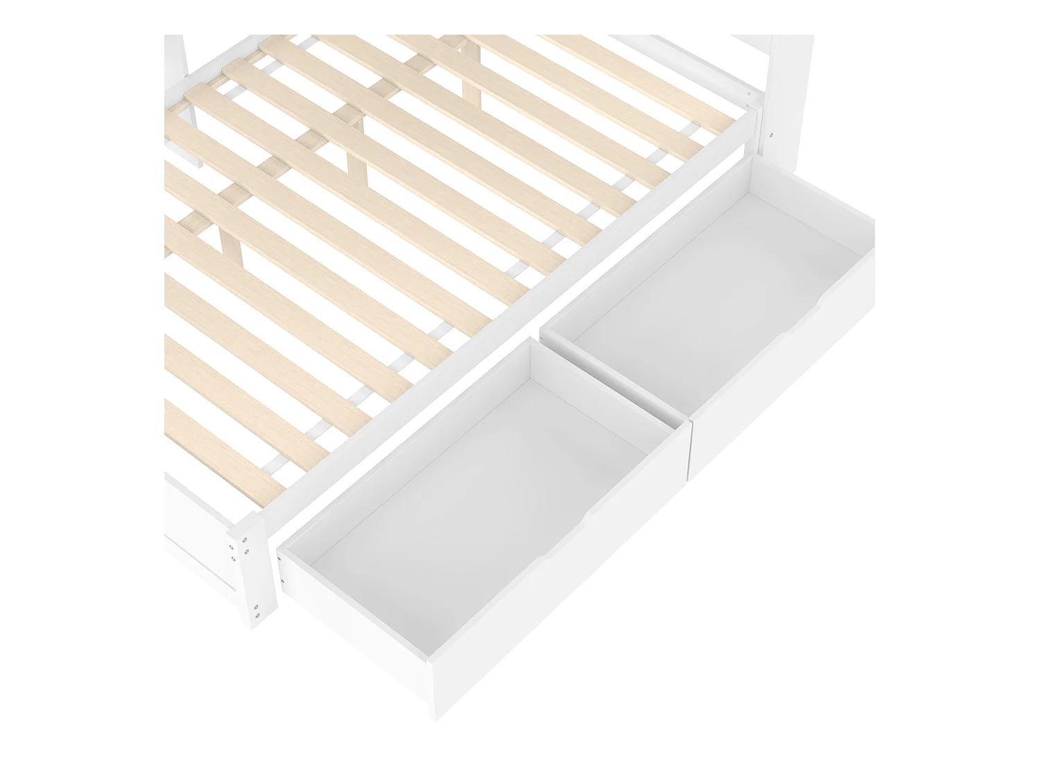 Schlafsofa 140x200 cm - mit 2 Schubladen - mit Steckdose + 2 USB-Anschlüssen - mit Lattenrost - weiß (Matratze nicht im Lieferumfang enthalten)
