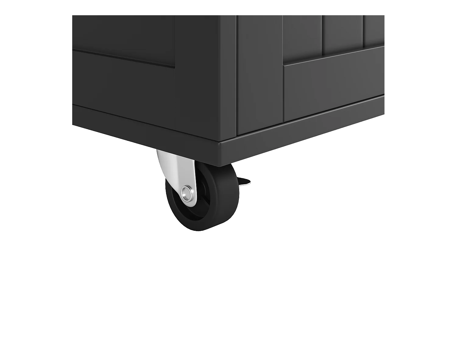 Ilot central de cuisine mobile avec 2 portes et 2 tiroirs - 102x45x92 cm - Bois MDF - Noir et naturel