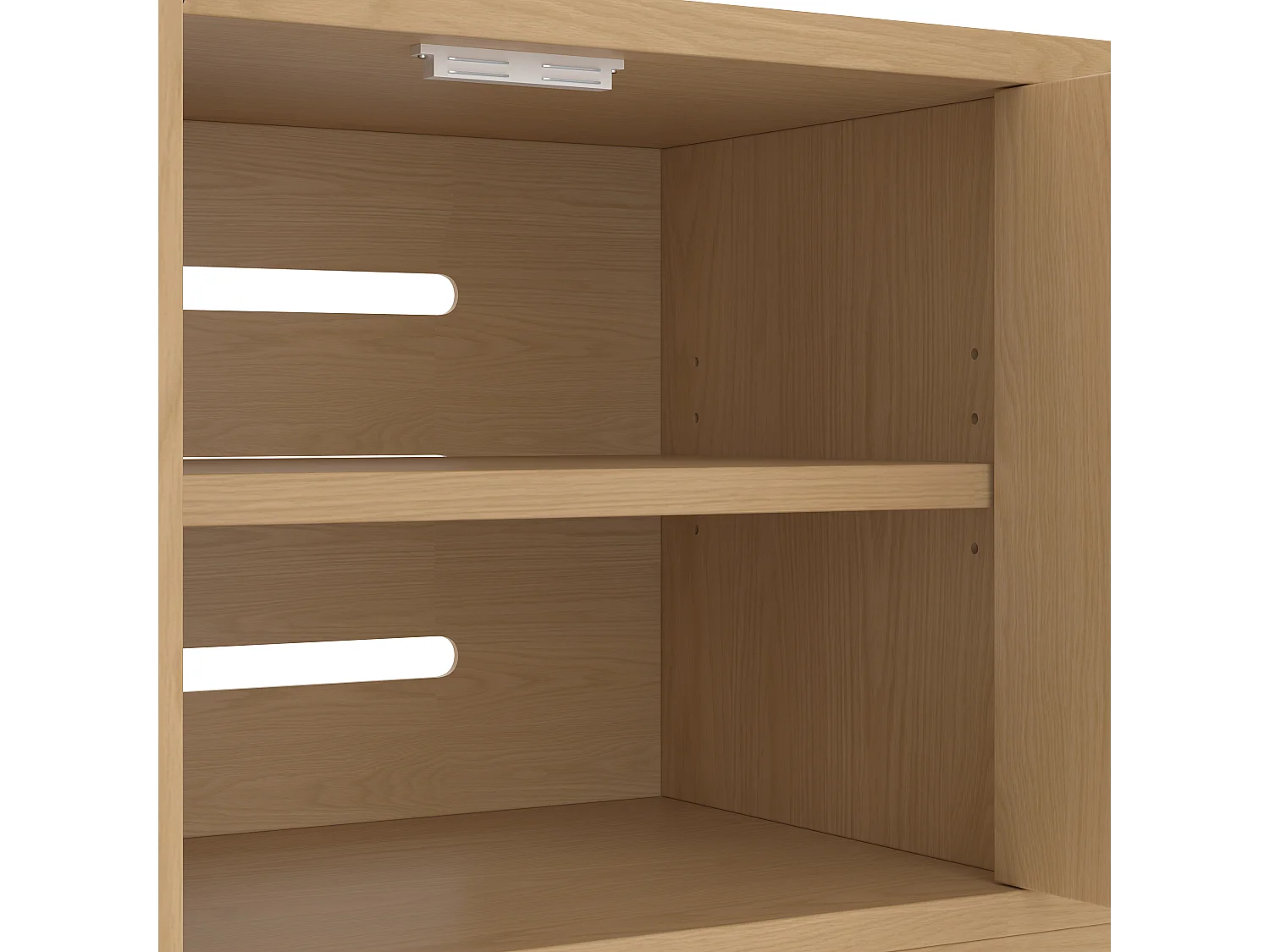 Katzenklo-Schrank - 140x40x45.5 cm - mit Kratzbrett und Belüftungssystem - natur