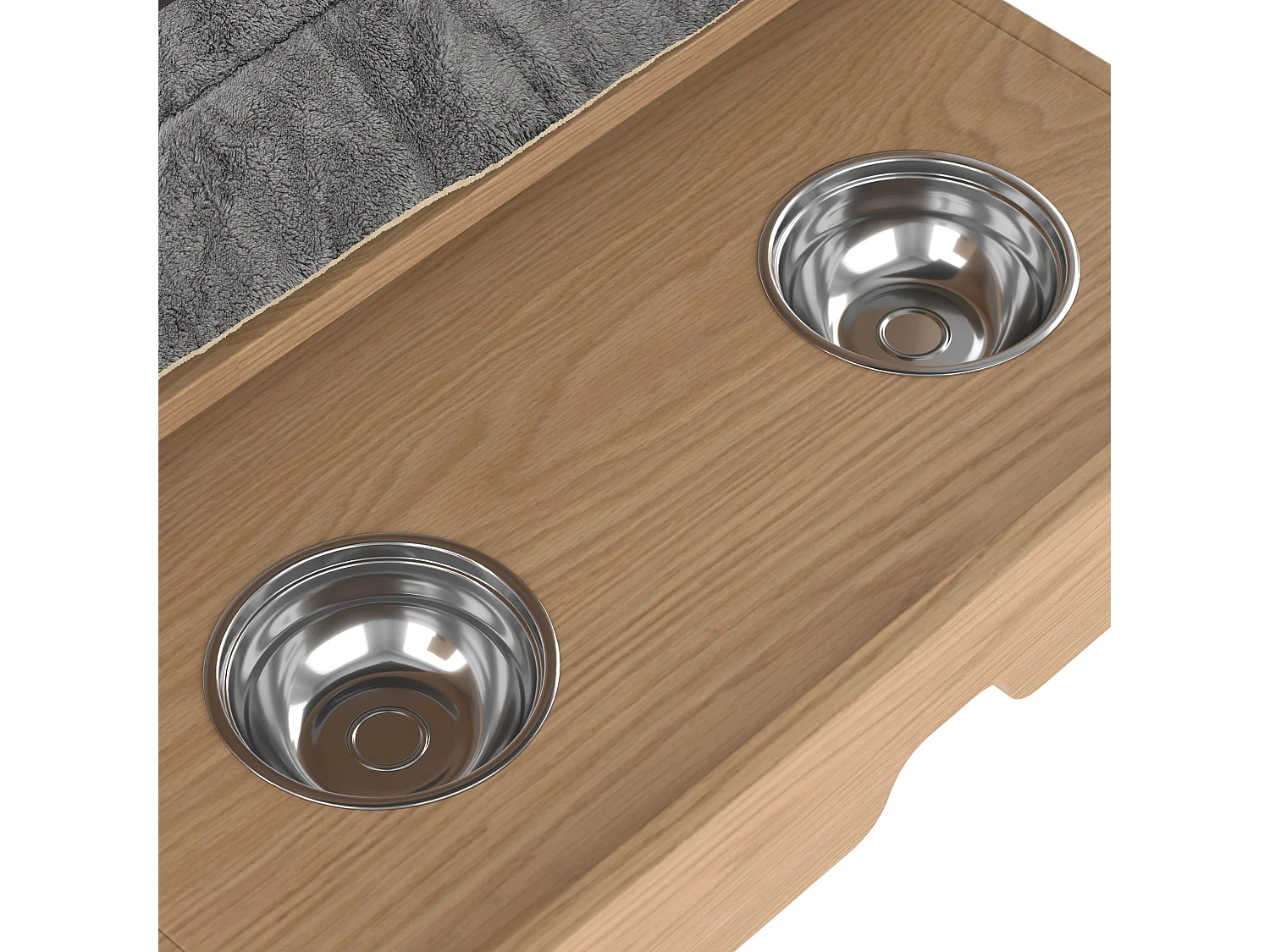 Katzenklo-Schrank - Haustierschrank - mit Napf und Matte - mit Haken - Natur