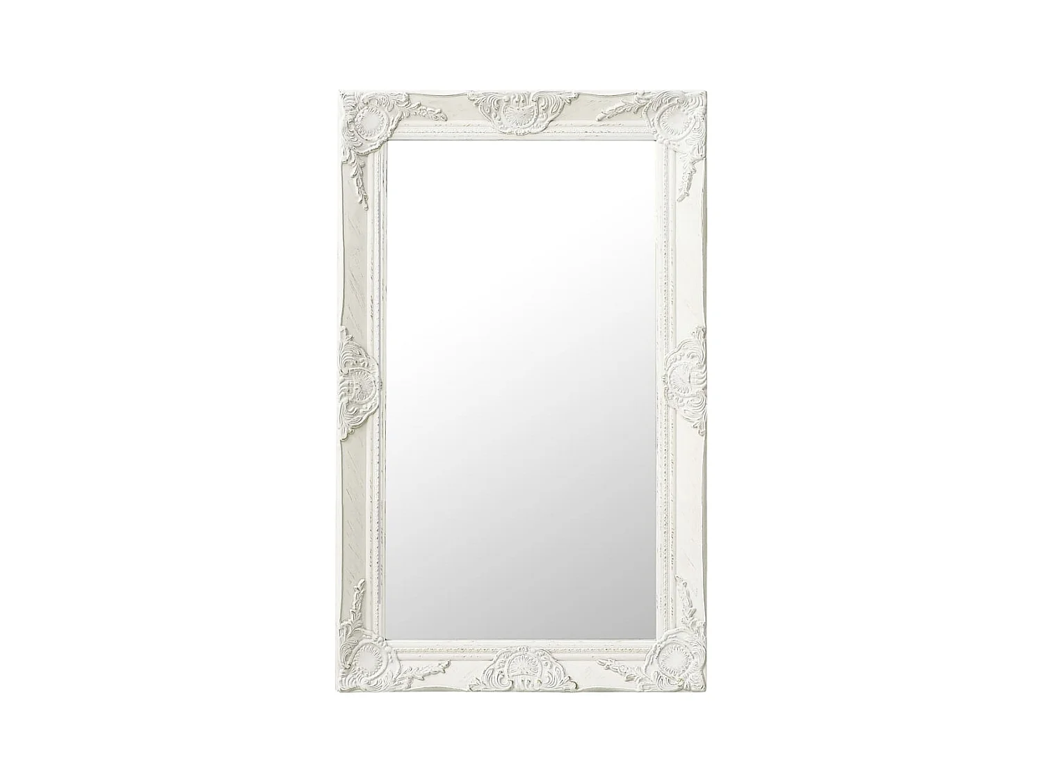 Espelho de Parede Barroco Elegante 50x80 cm Branco