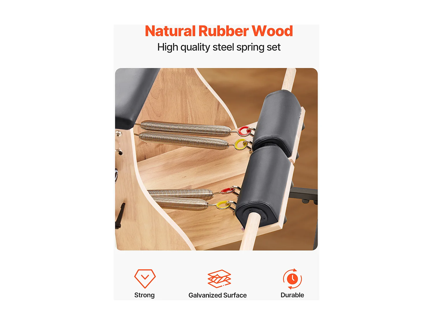 Chaise de Pilates SucceBuy, à Pédales Séparées avec Poignées, Équipement d'Entraînement de Pilates Réglable, pour Gym Domicile