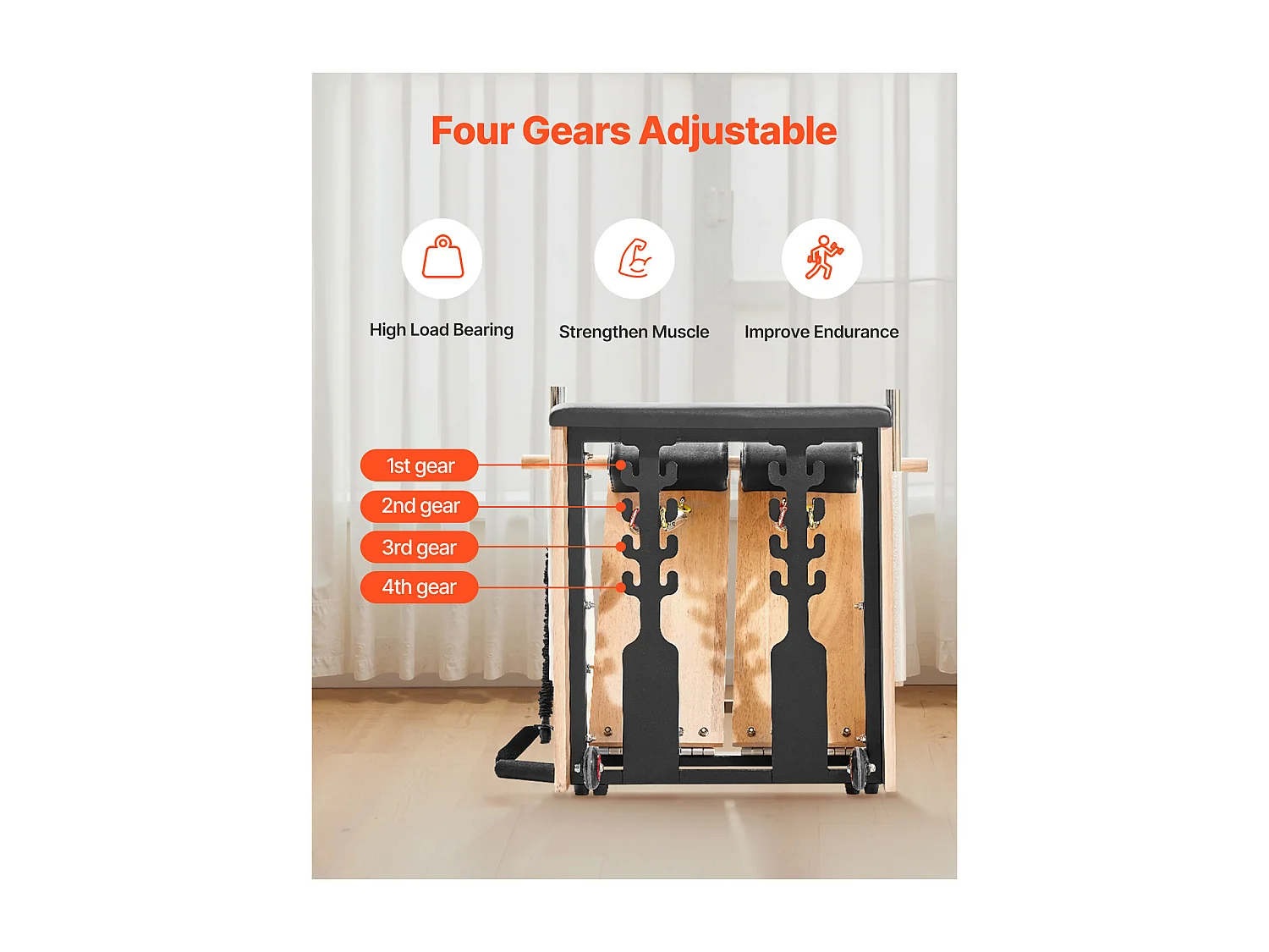 Chaise de Pilates SucceBuy, à Pédales Séparées avec Poignées, Équipement d'Entraînement de Pilates Réglable, pour Gym Domicile