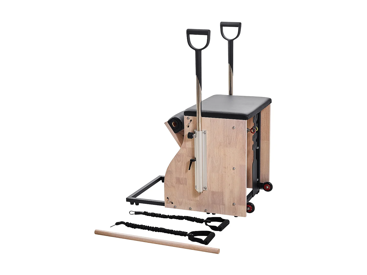 Chaise de Pilates SucceBuy, à Pédales Séparées avec Poignées, Équipement d'Entraînement de Pilates Réglable, pour Gym Domicile