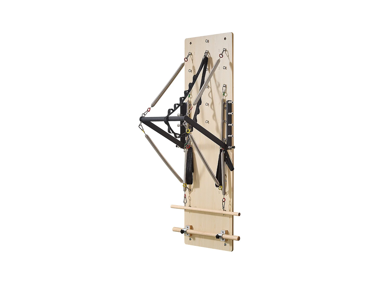Wandmontierter Pilates-Reformer SucceBuy, Pilates-Sprungbrett aus Ahornholz, Trainingsgerät mit Widerstandsfedern, für das Heim-Fitnessstudio
