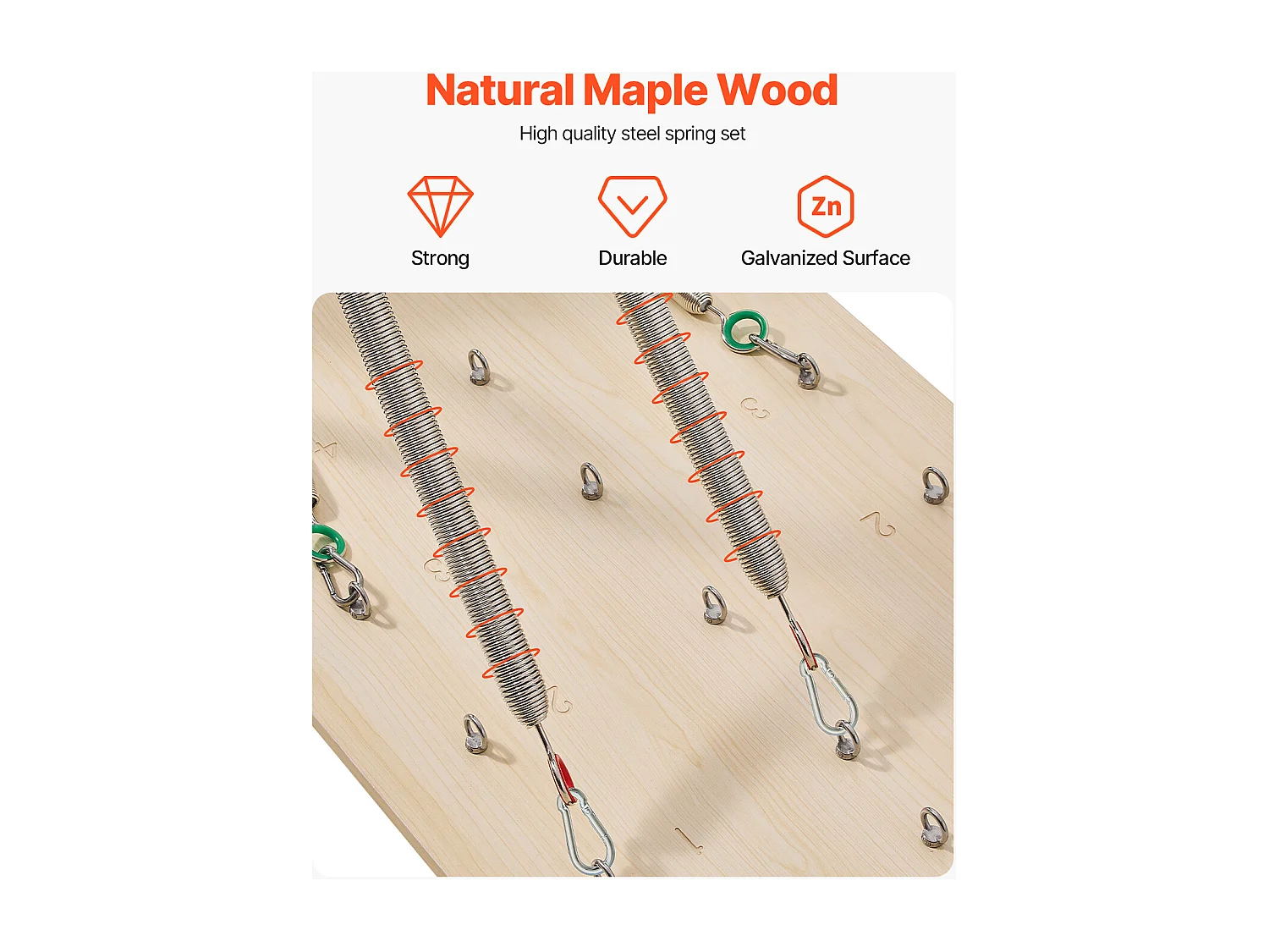 Reformer Ścienny do Pilatesu SucceBuy, Trampolina do Pilatesu z Drewna Klonowego, Sprzęt do Ćwiczeń ze Sprężynami Oporowymi, do Domowej Siłowni