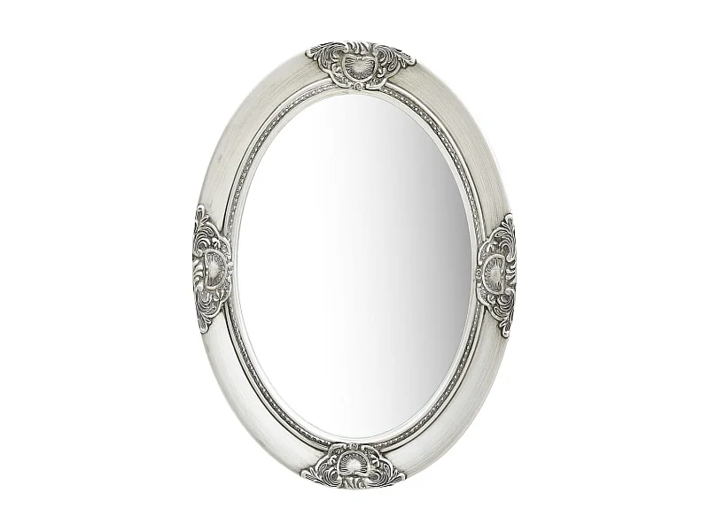 Espelho de Parede Barroco Prateado 50x70 cm para Decoração Elegante