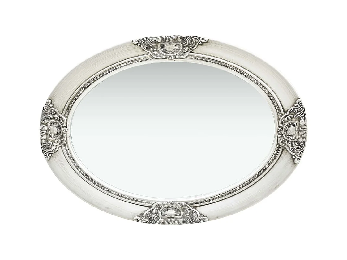 Espelho de Parede Barroco Prateado 50x70 cm para Decoração Elegante