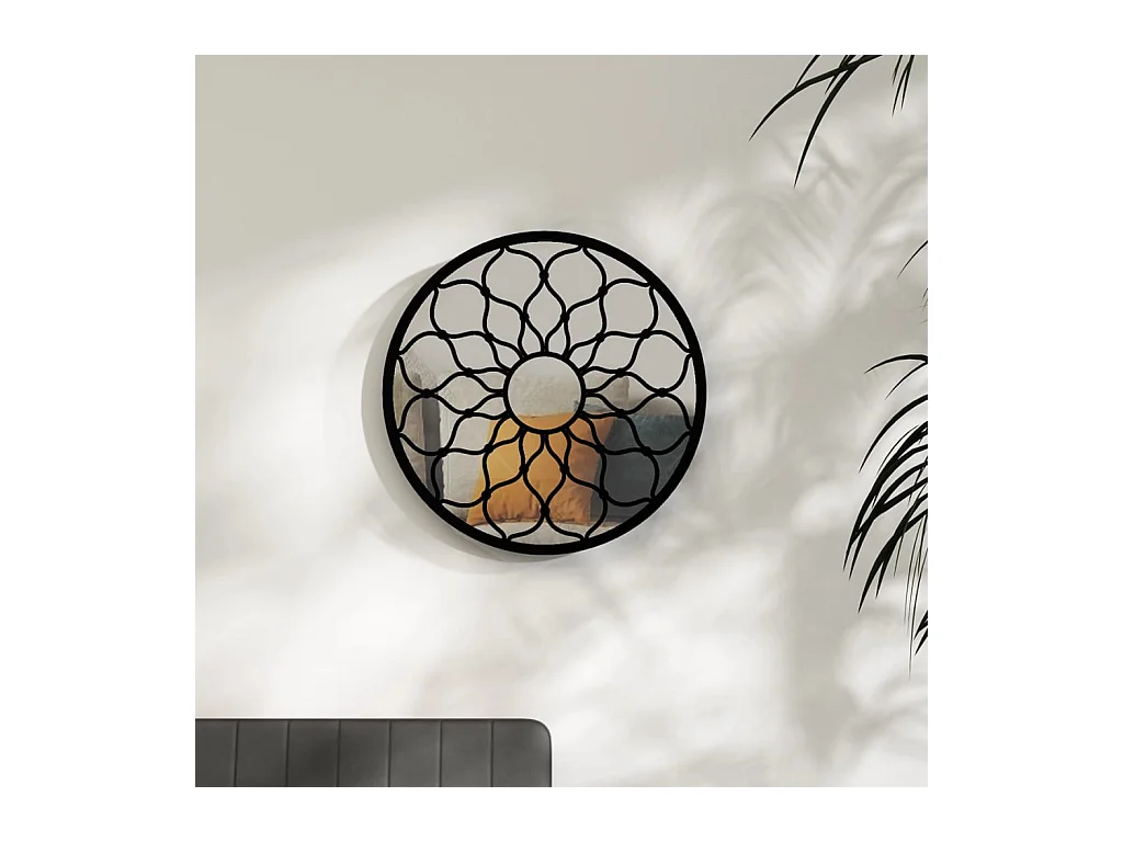 Miroir Noir 60x3 cm Fer pour utilisation à l intérieur