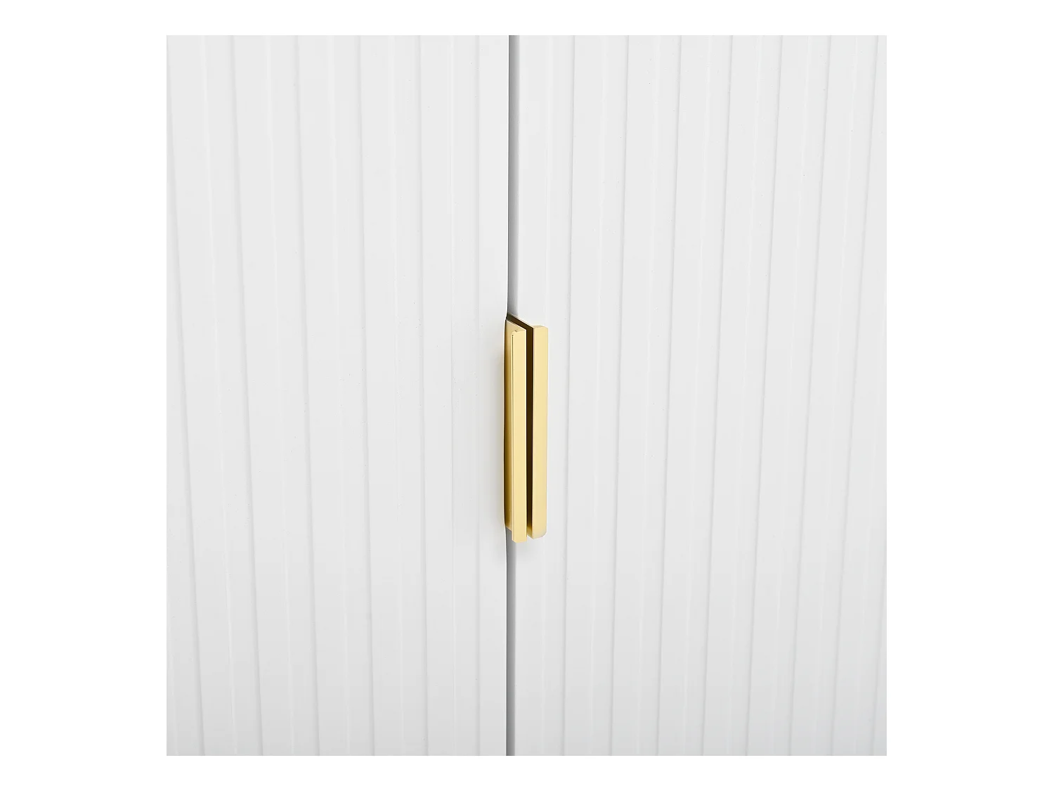 Meuble TV 170x36x55 cm - 3 portes et 2 tiroirs - pieds réglables dorés - MDF - blanc