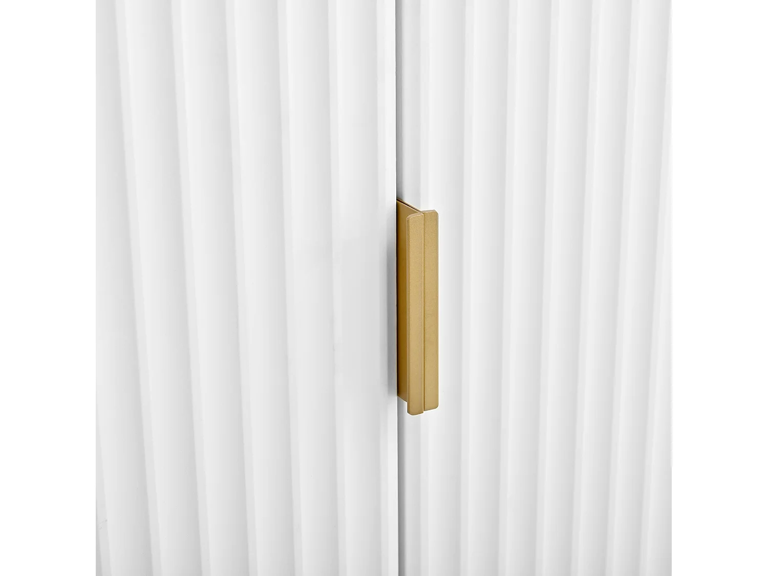 Meuble TV 170x36x55 cm - 3 portes et 2 tiroirs - pieds réglables dorés - MDF - blanc