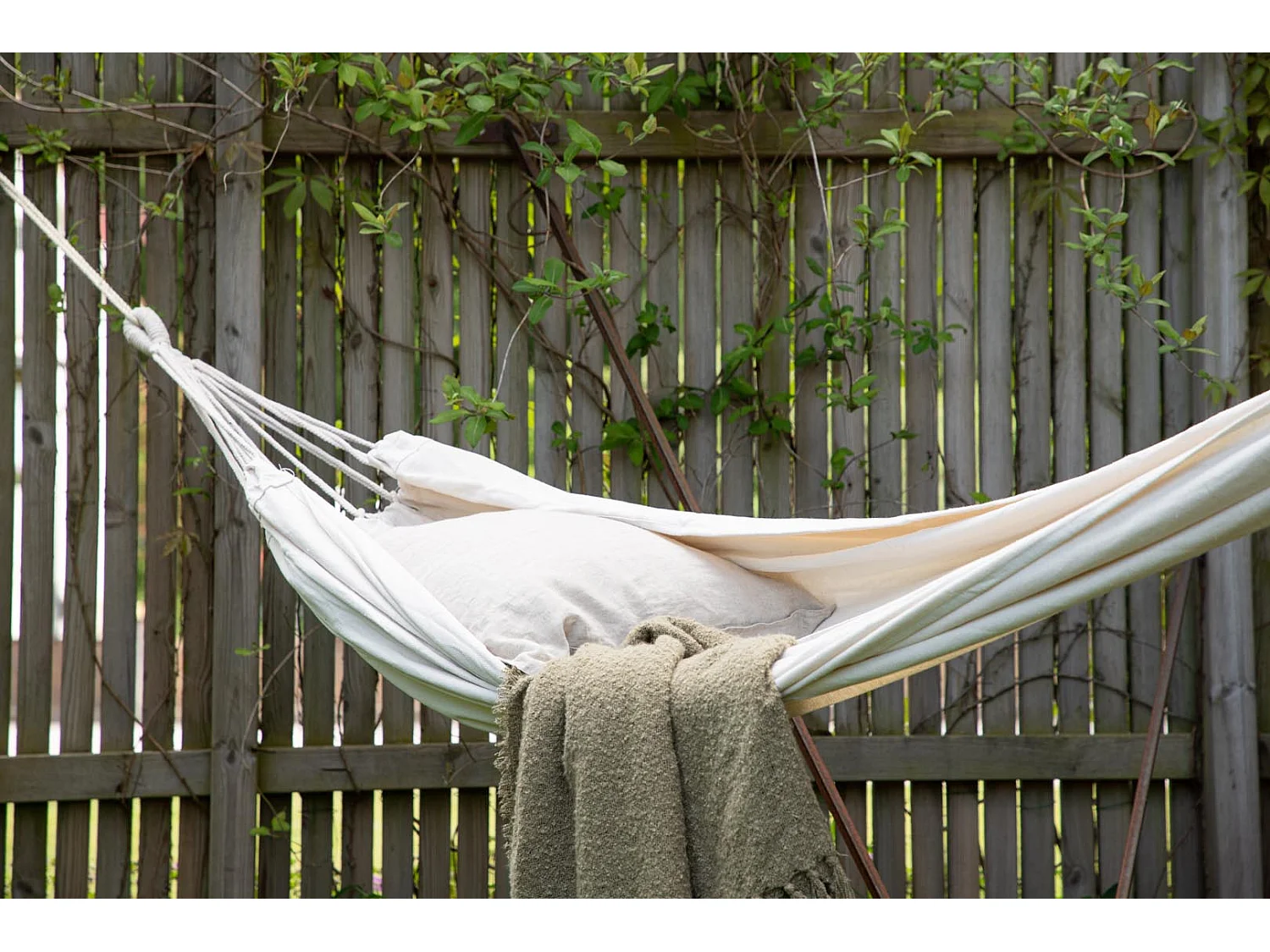 Hamac en Tissu "Hedvig" 200cm Blanc Crème