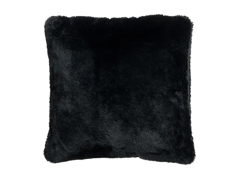 Coussin Imitation Fourrure "Cutie" 45x45cm Noir