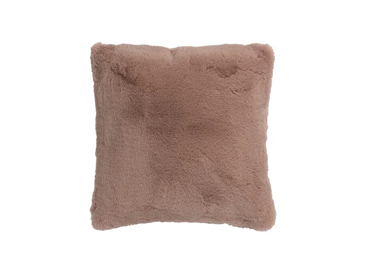 Coussin Imitation Fourrure "Cutie" 45x45cm Rose Poudré