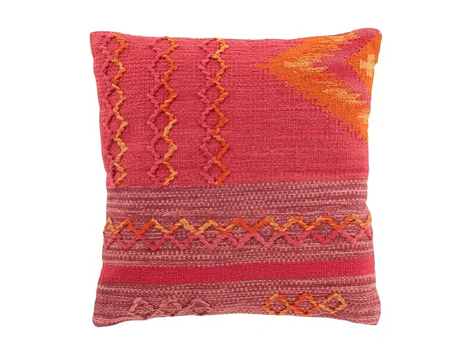 Coussin Déco "Joyeux Ethnic" 45x45cm Rose & Violet