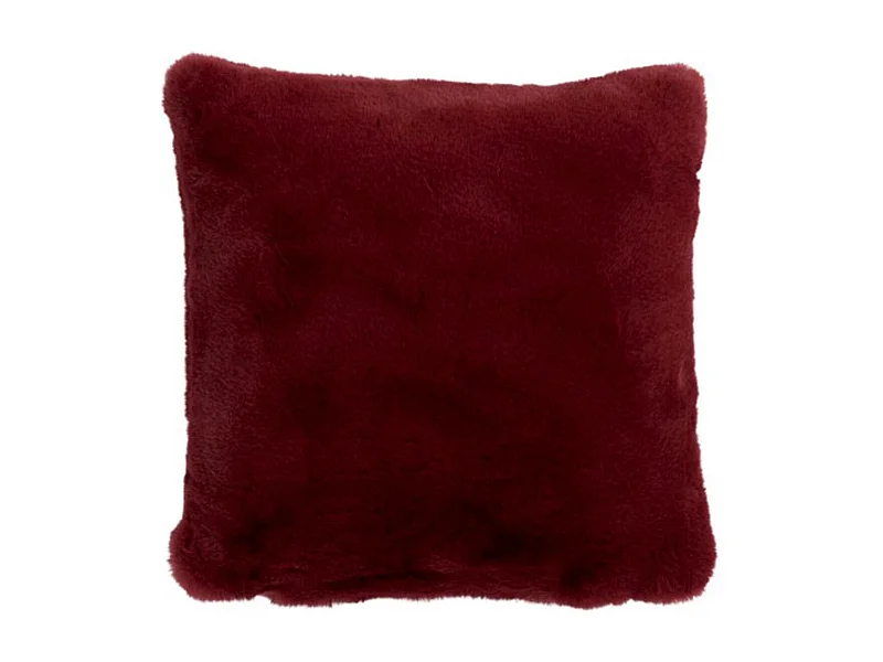 Coussin Imitation Fourrure "Cutie" 45x45cm Rouge