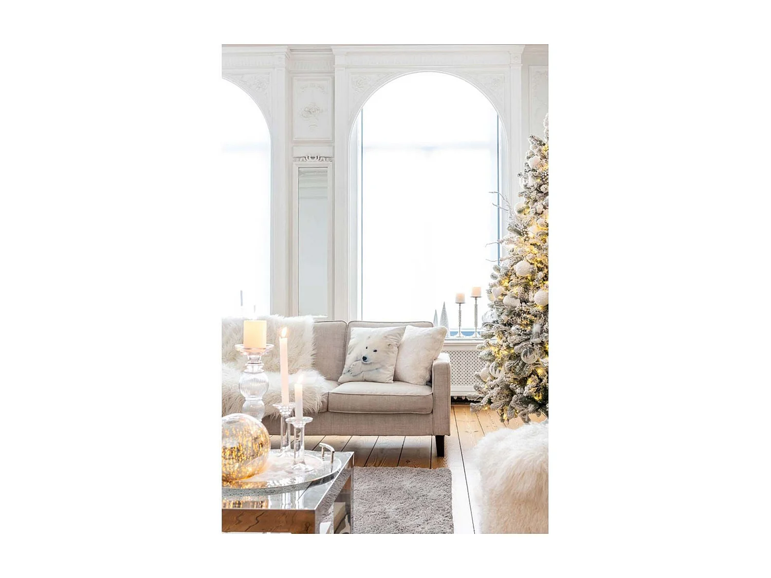 Coussin Imitation Fourrure "Cutie" 45x45cm Blanc