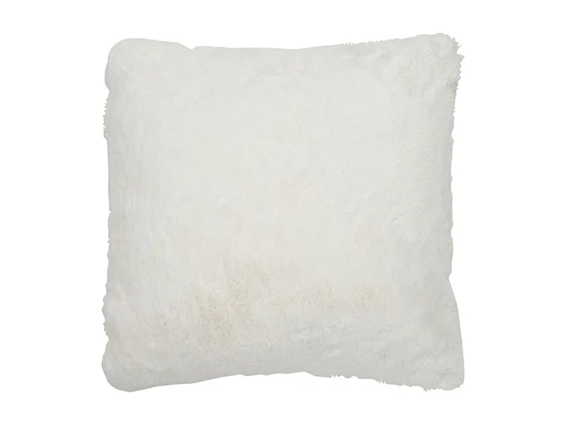 Coussin Imitation Fourrure "Cutie" 45x45cm Blanc
