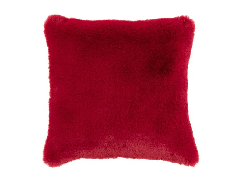 Cojín cuadrado de poliéster rojo de 44x44cm