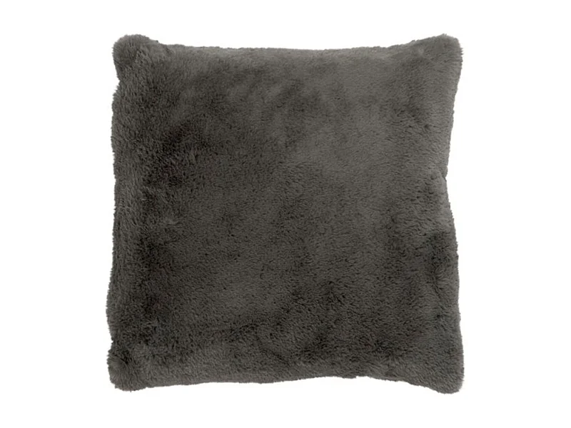 Coussin Imitation Fourrure "Cutie" 45x45cm Gris Foncé