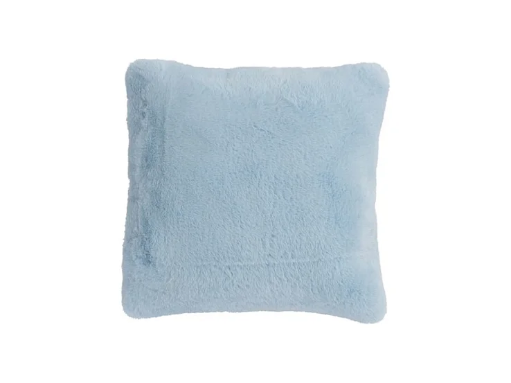Coussin Imitation Fourrure "Cutie" 45x45cm Bleu Clair