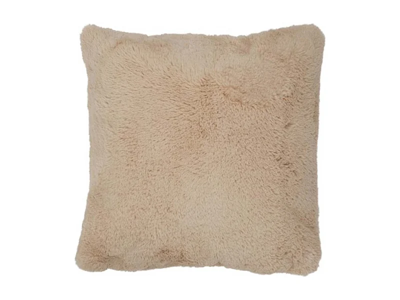 Coussin Imitation Fourrure "Cutie" 45x45cm Beige