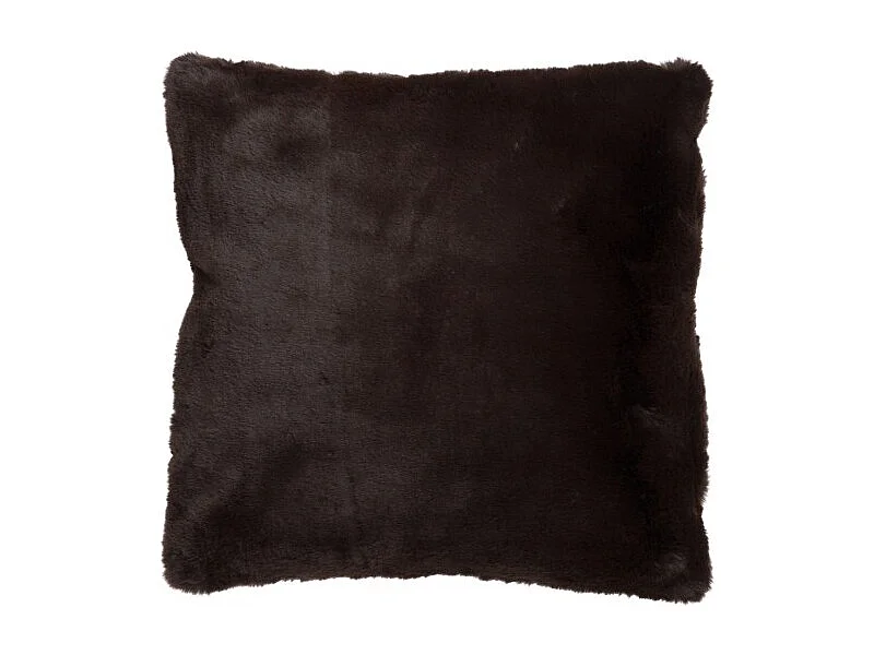 Coussin Imitation Fourrure "Cutie" 45x45cm Marron Foncé
