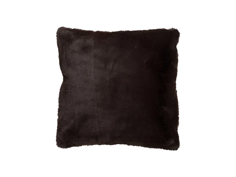 Coussin Imitation Fourrure "Cutie" 45x45cm Marron Foncé