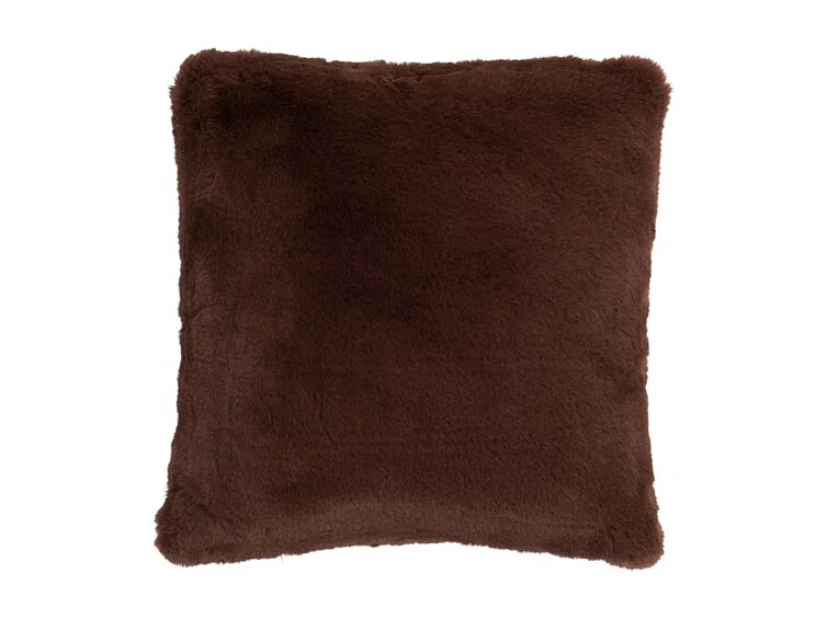 Cojín cuadrado de poliéster marrón de 44x41cm