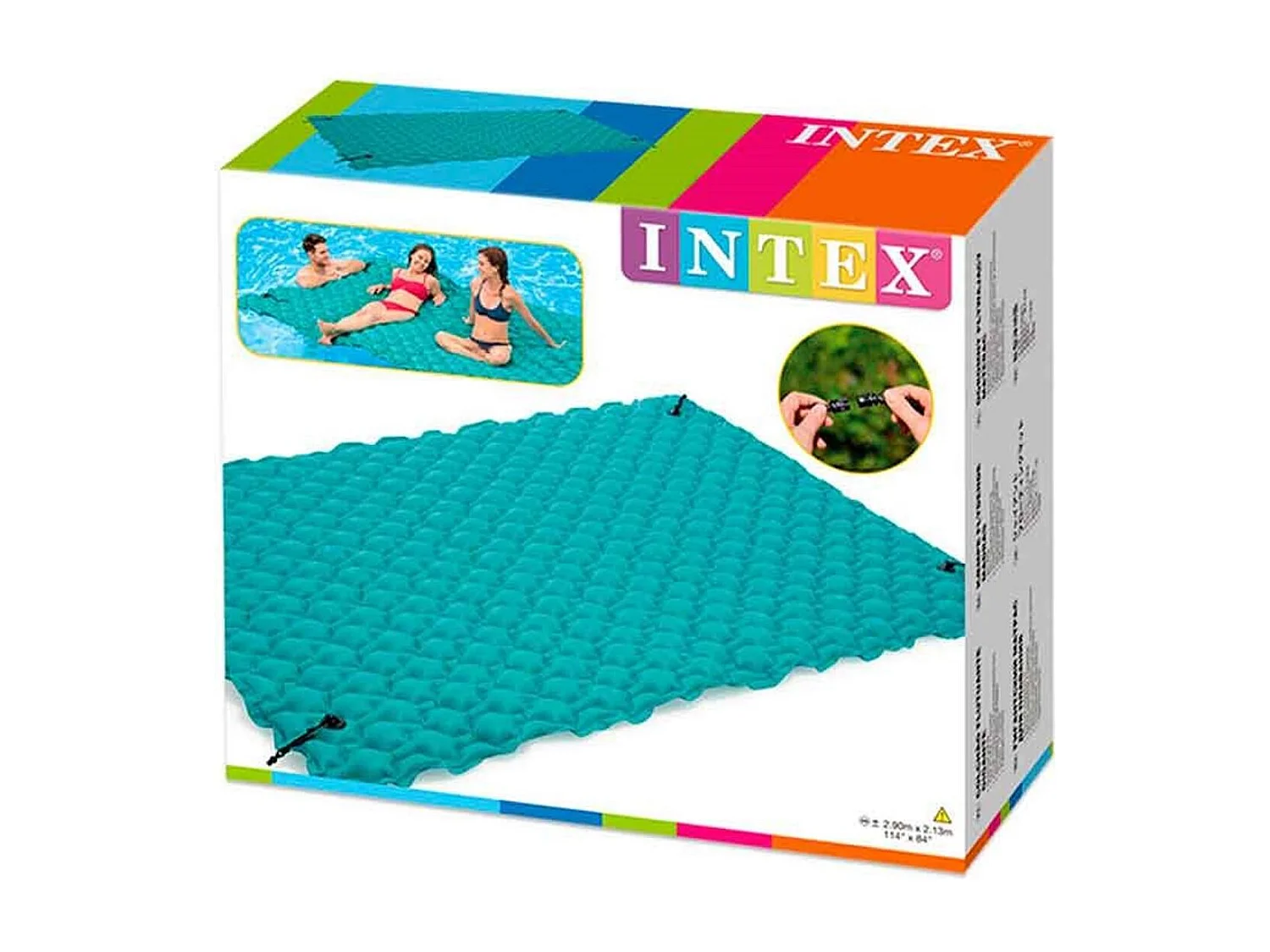 Colchoneta hinchable Intex para 3 personas turquesa 290x213 cm