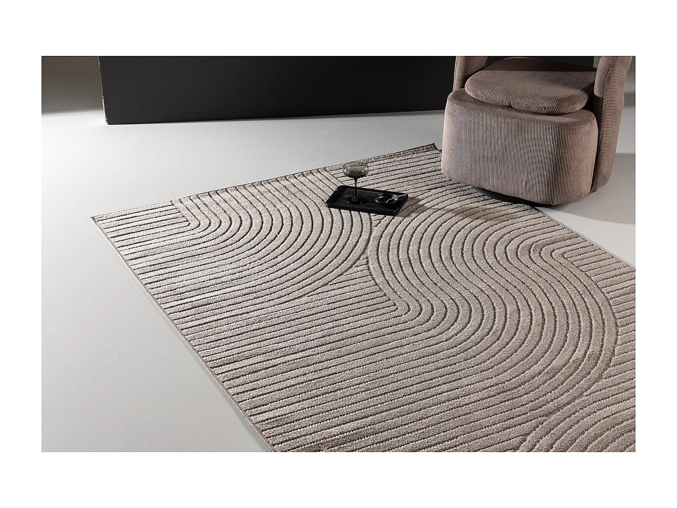 Tapis Déco "Vince Solar" 160x230cm Marron