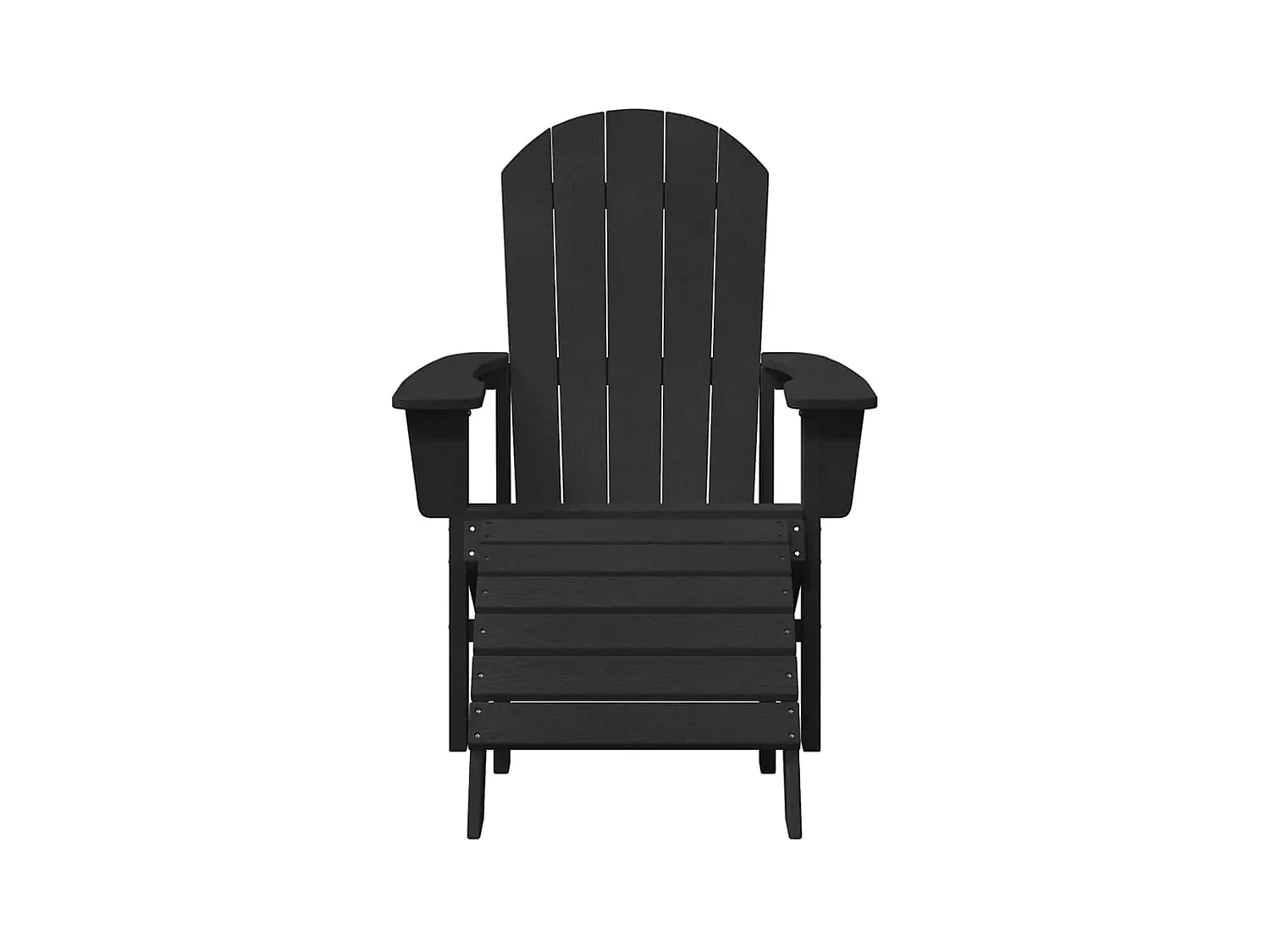 Chaise Adirondack avec coussin Noir 74 x 82 x 92cm HDPE
