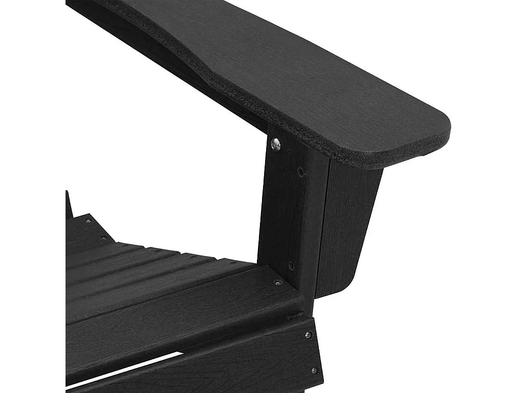 Chaise Adirondack avec coussin Noir 74 x 82 x 92cm HDPE
