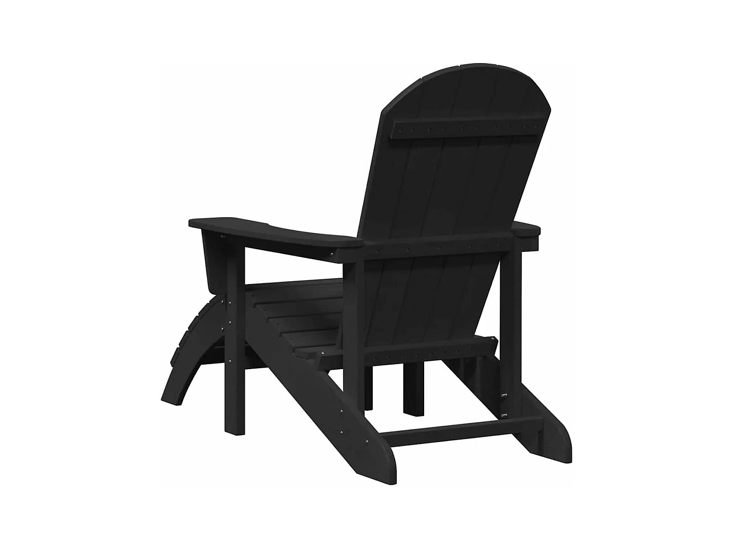 Chaise Adirondack avec coussin Noir 74 x 82 x 92cm Plastique