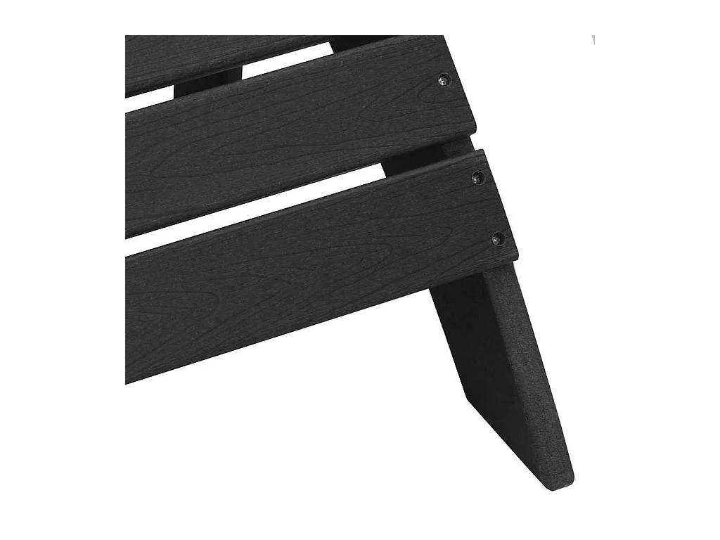 Chaise Adirondack avec coussin Noir 74 x 82 x 92cm Plastique