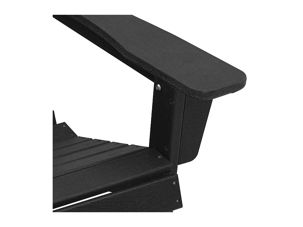 Chaise Adirondack avec coussin Noir 74 x 82 x 92cm Plastique
