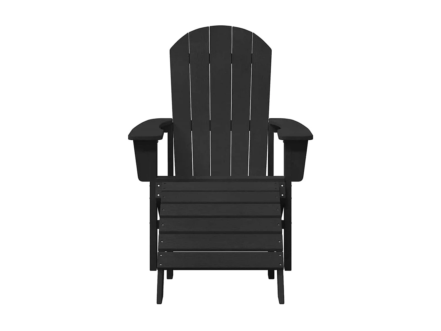 Chaise Adirondack avec coussin Noir 74 x 82 x 92cm HDPE