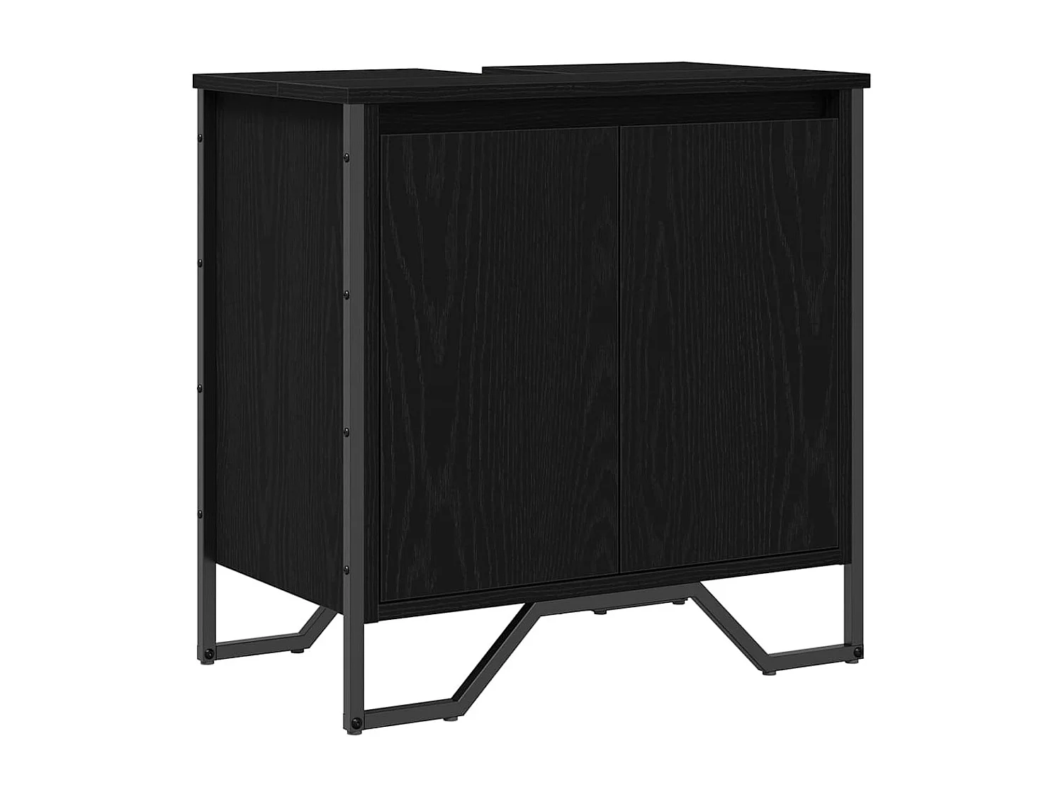 Armadio per Lavabo da Bagno Rovere Nero 60 x 35 x 60 cm