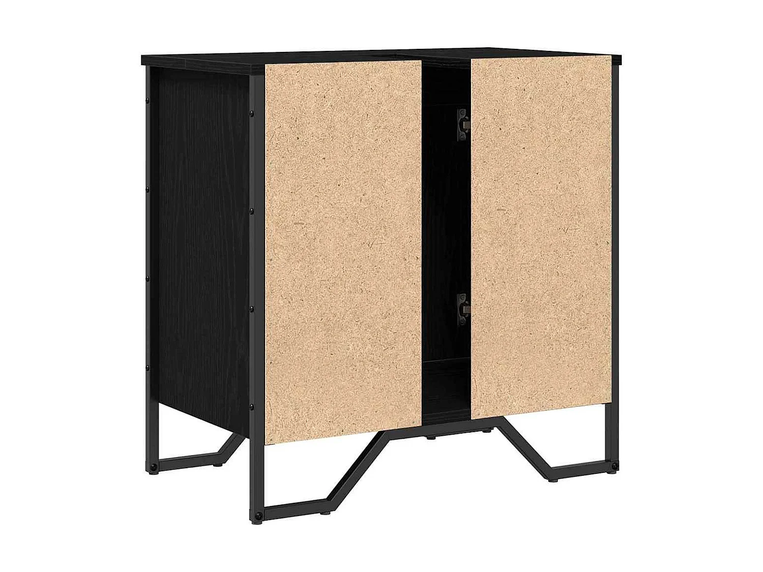 Armadio per Lavabo da Bagno Rovere Nero 60 x 35 x 60 cm