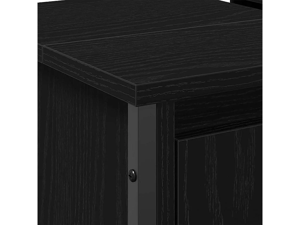 Armadio per Lavabo da Bagno Rovere Nero 60 x 35 x 60 cm