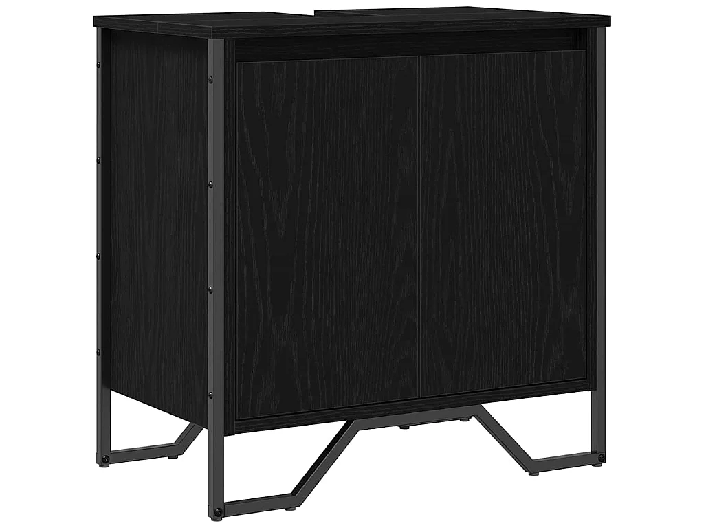Meuble de Lavabo de Salle de Bain Chêne noir 60 x 35 x 60 cm