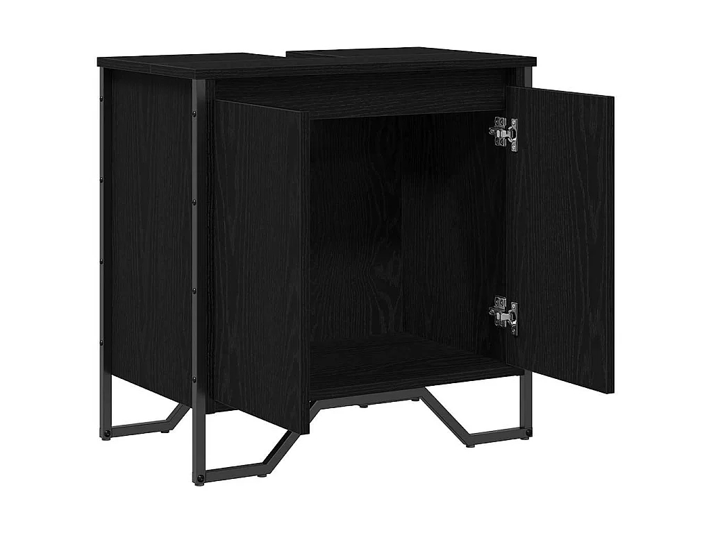 Meuble de Lavabo de Salle de Bain Chêne noir 60 x 35 x 60 cm